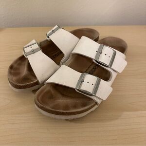 Woman’s White Birkenstocks Sandals